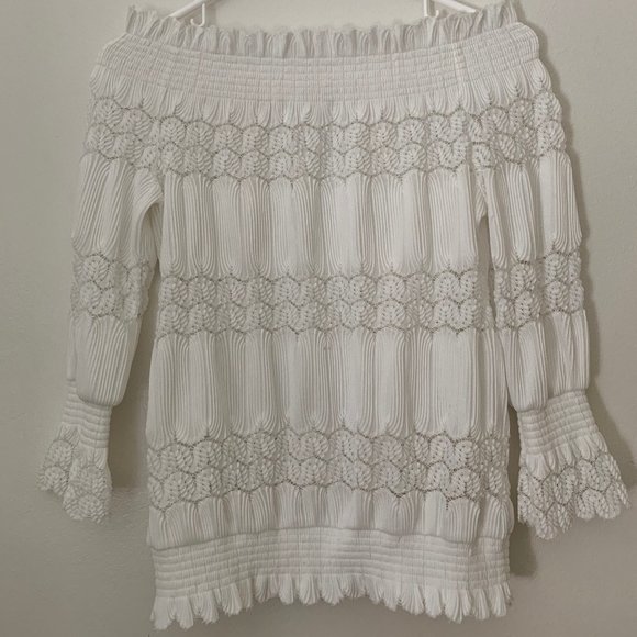 Anthropologie Lacy Off-the-shoulder Blouse XXSP - Picture 2 of 4